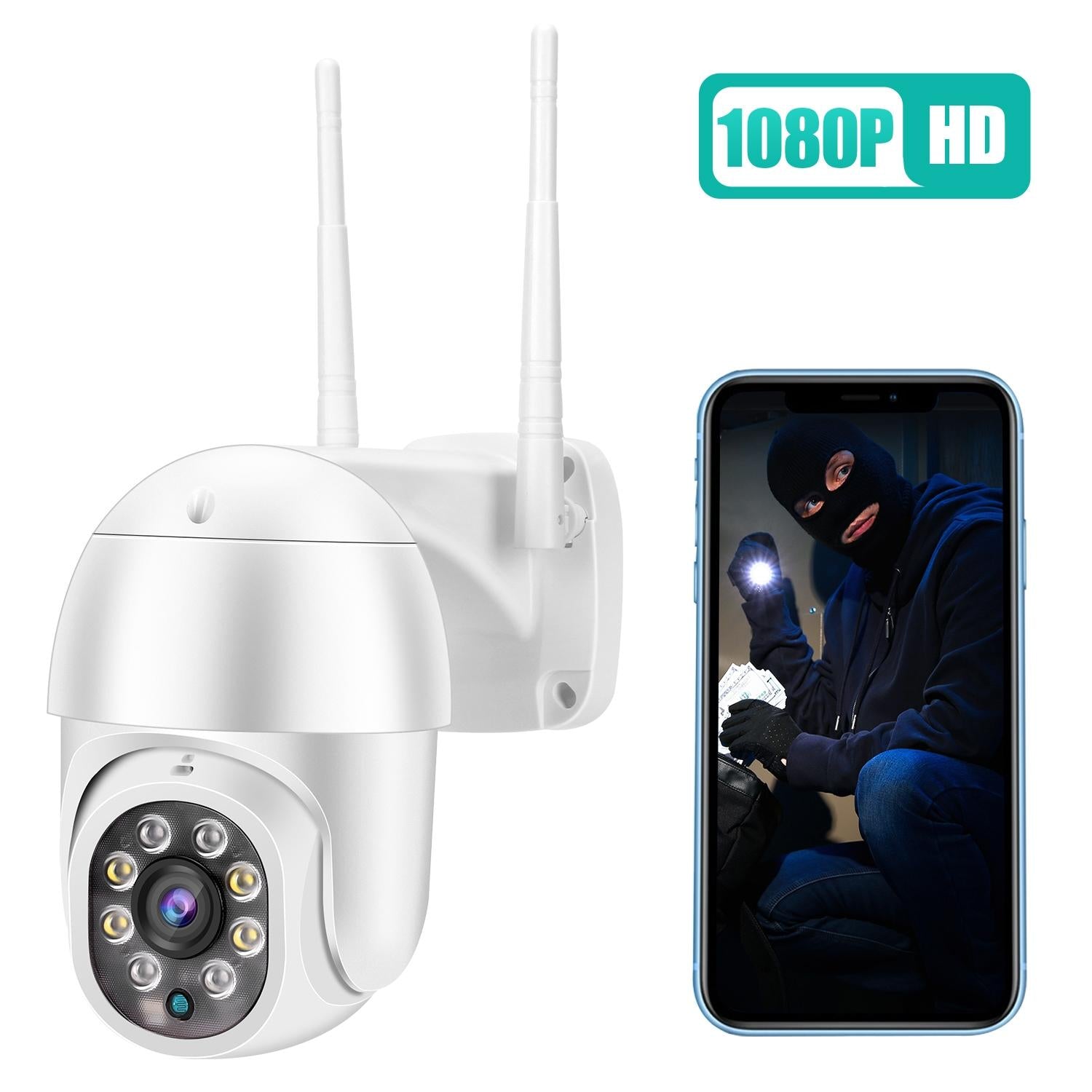 Waterproof Ptz Wifi Camera With Night Vision & Two-Way Voice Intercom & Motion Detection-1915196610644676609