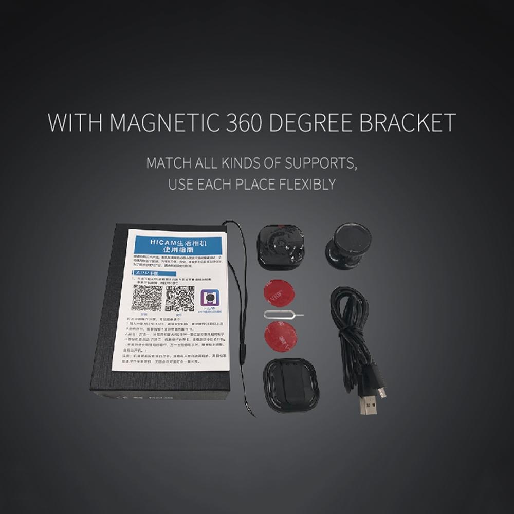 720P Mini Wearable Wifi Camera - 120 Degree Wide Angle - Black-1915196673475350530