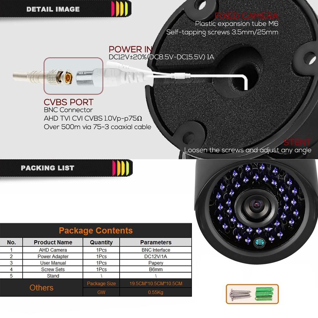 Waterproof Ahd Camera With 2Mp Sensor And Night Vision-1915196718627033094