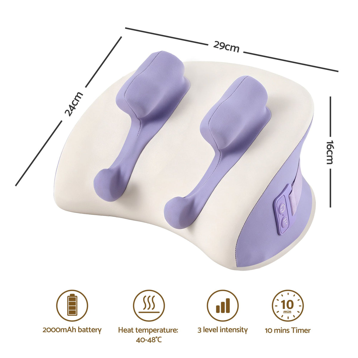 Livemor Neck & Shoulder Massage Pillow with Heat, Cordless 4D Kneading Massager for Home & Office
