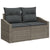 7 Piece Garden Sofa Set with Cushions Grey Poly Rattan