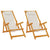 Folding Beach Chairs 2 Pack Light Grey Solid Wood Acacia & Textilene