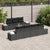 8 Piece Garden Sofa Set with Cushions Black Poly Rattan Acacia
