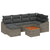 7 Piece Garden Sofa Set with Cushions Grey Poly Rattan Acacia