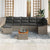 8 Piece Garden Sofa Set with Cushions Grey Poly Rattan Acacia