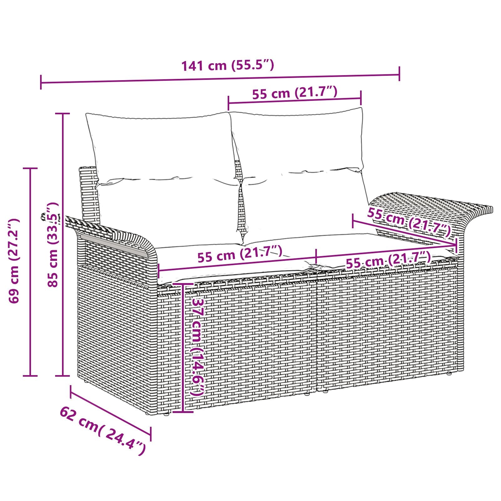 10 Piece Garden Sofa Set with Cushions Grey Poly Rattan