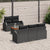 6 Piece Garden Sofa Set with Cushions Black Poly Rattan Acacia