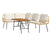 2 Piece Garden Sofa Set with Cushions Natural Poly Rattan