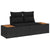 8 Piece Garden Sofa Set with Cushions Black Poly Rattan
