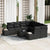 Garden Sofa Set 9 Piece Black Rattan, Powder-Coated Steel