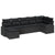 Garden Sofa Set 7 Piece Set Black Poly Rattan Outdoor Sofa