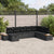 8 Piece Garden Sofa Set with Cushions Black Poly Rattan