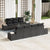 8 Piece Garden Sofa Set with Cushions Black Poly Rattan Acacia