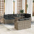 9 Piece Garden Sofa Set with Cushions Grey Poly Rattan