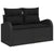 6 Piece Garden Sofa Set with Cushions Black Poly Rattan Acacia