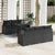 7 Piece Garden Sofa Set with Cushions Black Poly Rattan