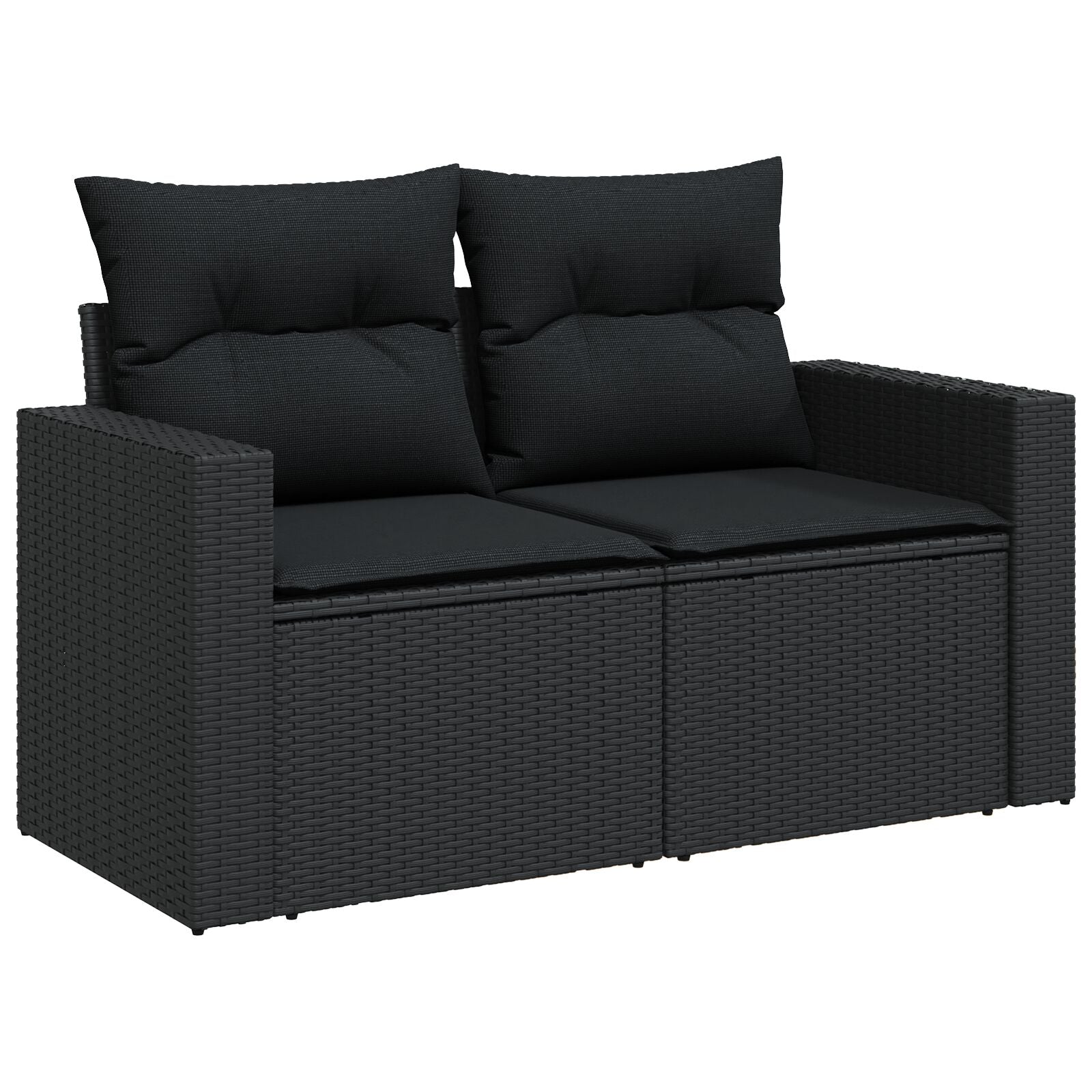 8 Piece Garden Sofa Set with Cushions Black Poly Rattan Acacia, vidaXL 3 Piece Garden Dining Set with Cushions Black Poly Rattan Acacia