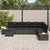 8 Piece Garden Sofa Set with Cushions Black Poly Rattan