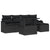 6 Piece Garden Sofa Set with Cushions Black Poly Rattan, vidaXL 2-Seater Garden Sofa with Storage & Cushions Black Poly Rattan