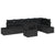 7 Piece Garden Sofa Set with Cushions Black Poly Rattan