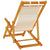 Folding Beach Chairs 2 Pack - Cream Acacia Wood & Textilene