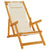 Folding Beach Chairs 2 Pack - Cream Acacia Wood & Textilene