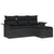 4 Piece Garden Sofa Set with Cushions Black Poly Rattan, vidaXL 2-Seater Garden Sofa with Storage & Cushions Black Poly Rattan