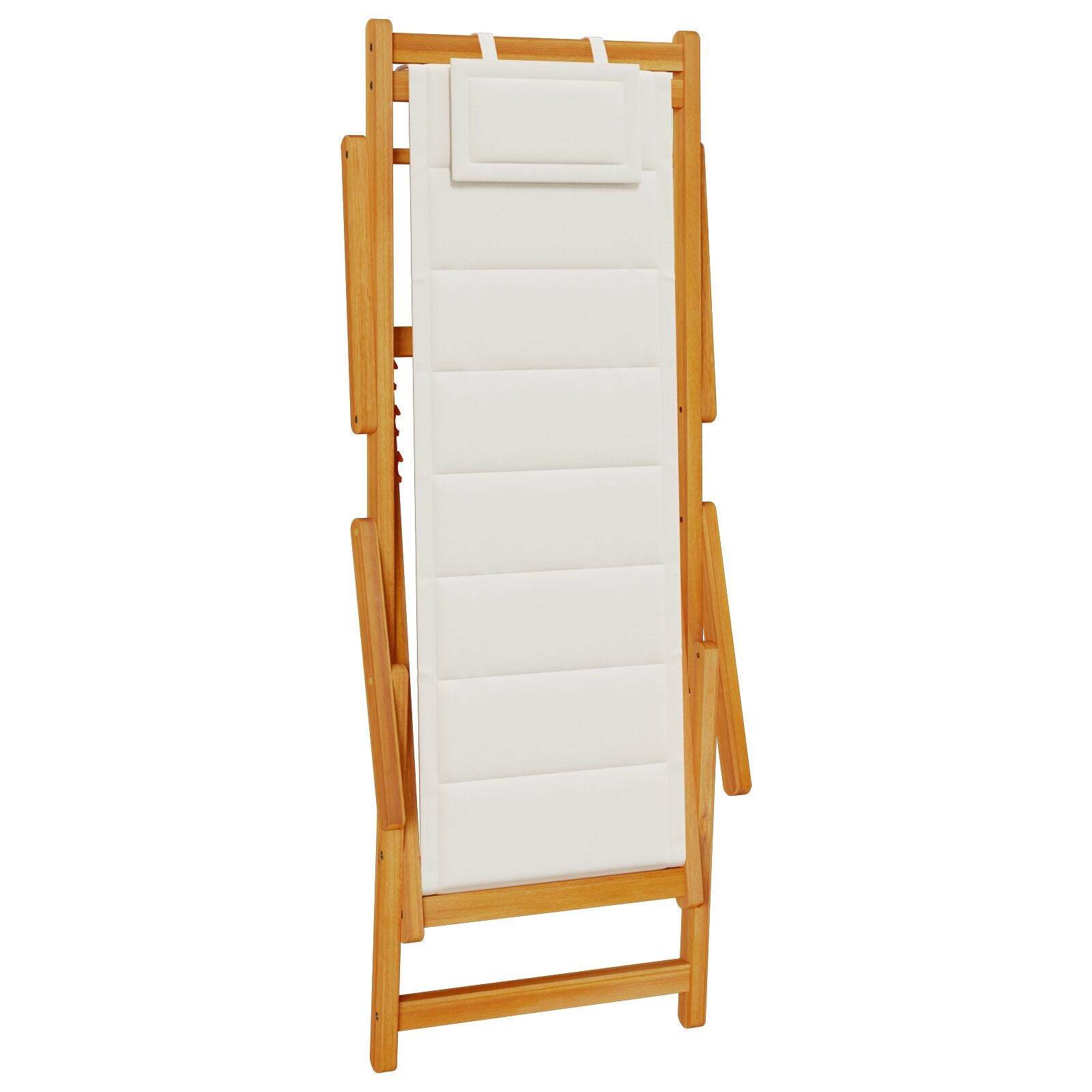 Folding Beach Chairs 2 Pack Light Grey Solid Wood Acacia & Textilene