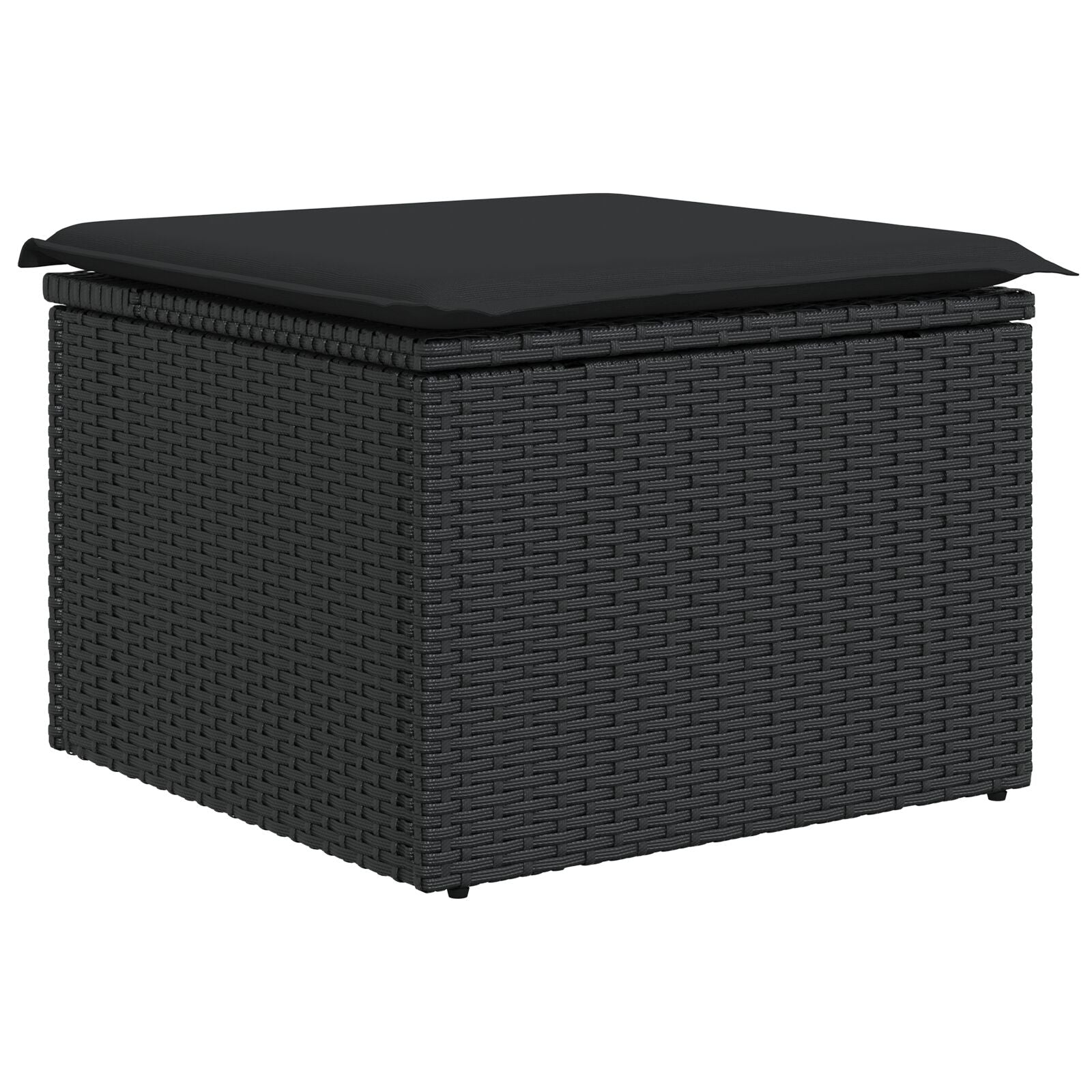 Garden Sofa Set 7 Piece Set Black Poly Rattan Outdoor Sofa