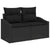 6 Piece Garden Sofa Set with Cushions Black Poly Rattan Acacia