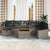 9 Piece Garden Sofa Set with Cushions Grey Poly Rattan