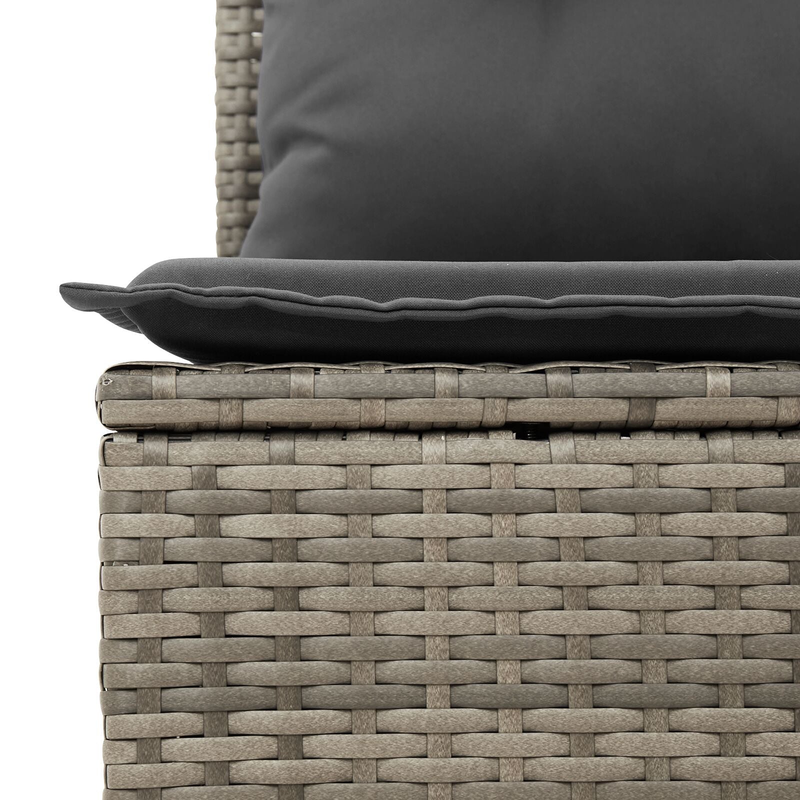 6 Piece Garden Sofa Set with Cushions Grey Poly Rattan