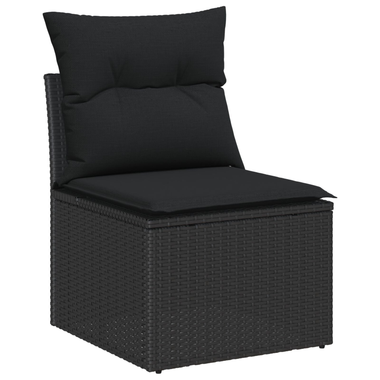 11 Piece Garden Sofa Set with Cushions Black Poly Rattan Acacia, vidaXL 2-Seater Garden Sofa with Cushions Black Poly Rattan, vidaXL 3 Piece Garden Dining Set with Cushions Black Poly Rattan Acacia