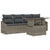 5 Piece Garden Sofa Set with Cushions Grey Poly Rattan