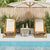 Folding Beach Chairs 2 Pack - Cream Acacia Wood & Textilene