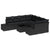 Garden Sofa Set 9 Piece Black Rattan, Powder-Coated Steel