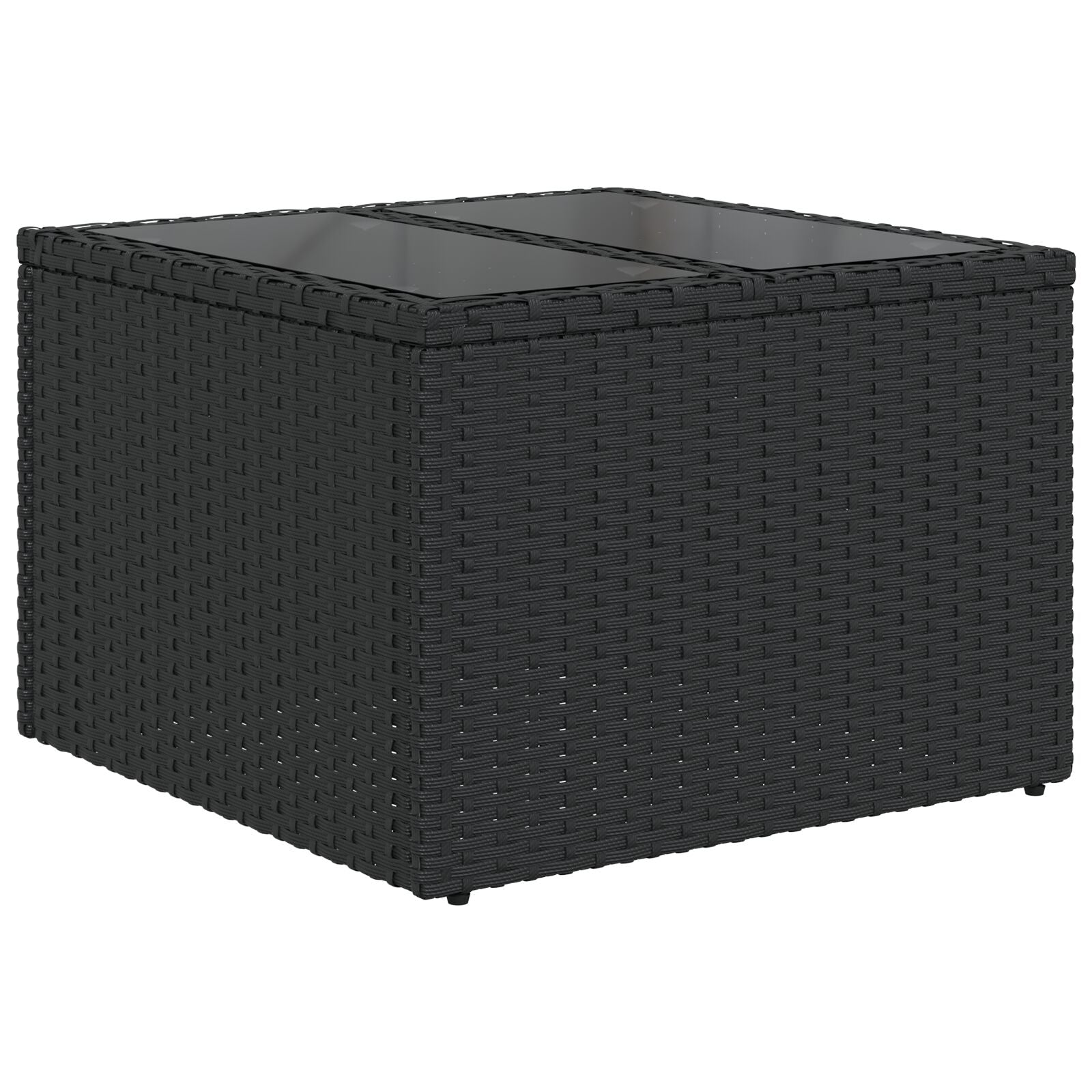 Garden Sofa Set 9 Piece Black Rattan, Powder-Coated Steel
