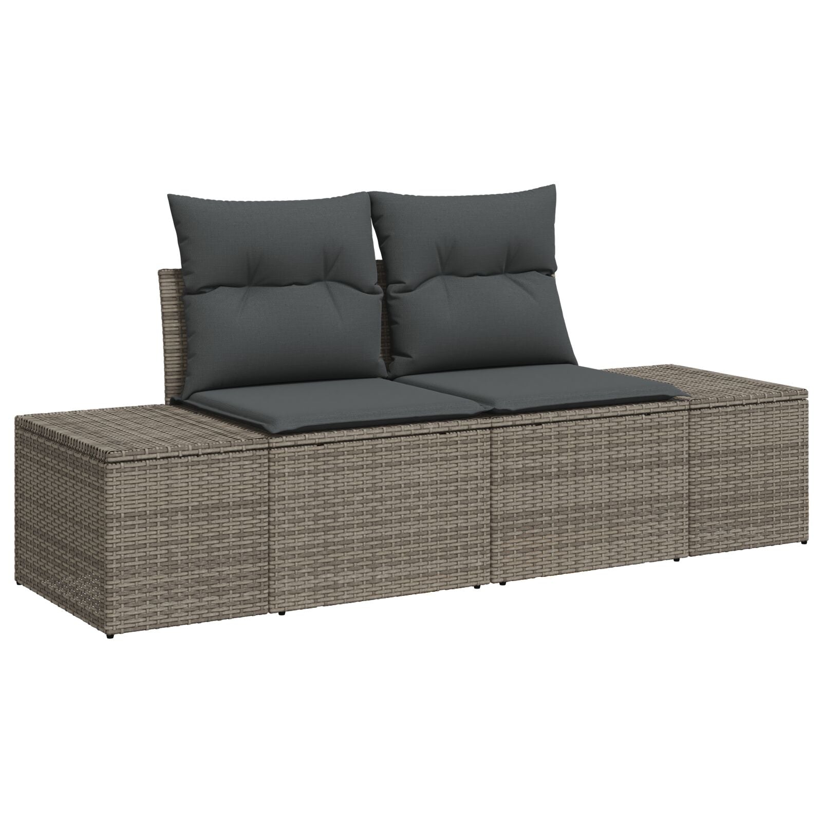 6 Piece Garden Sofa Set with Cushions Grey Poly Rattan