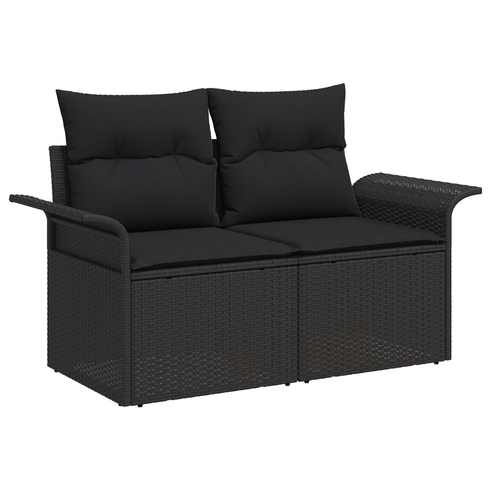 8 Piece Garden Sofa Set with Cushions Beige Poly Rattan