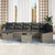 9 Piece Garden Sofa Set with Cushions Grey Poly Rattan
