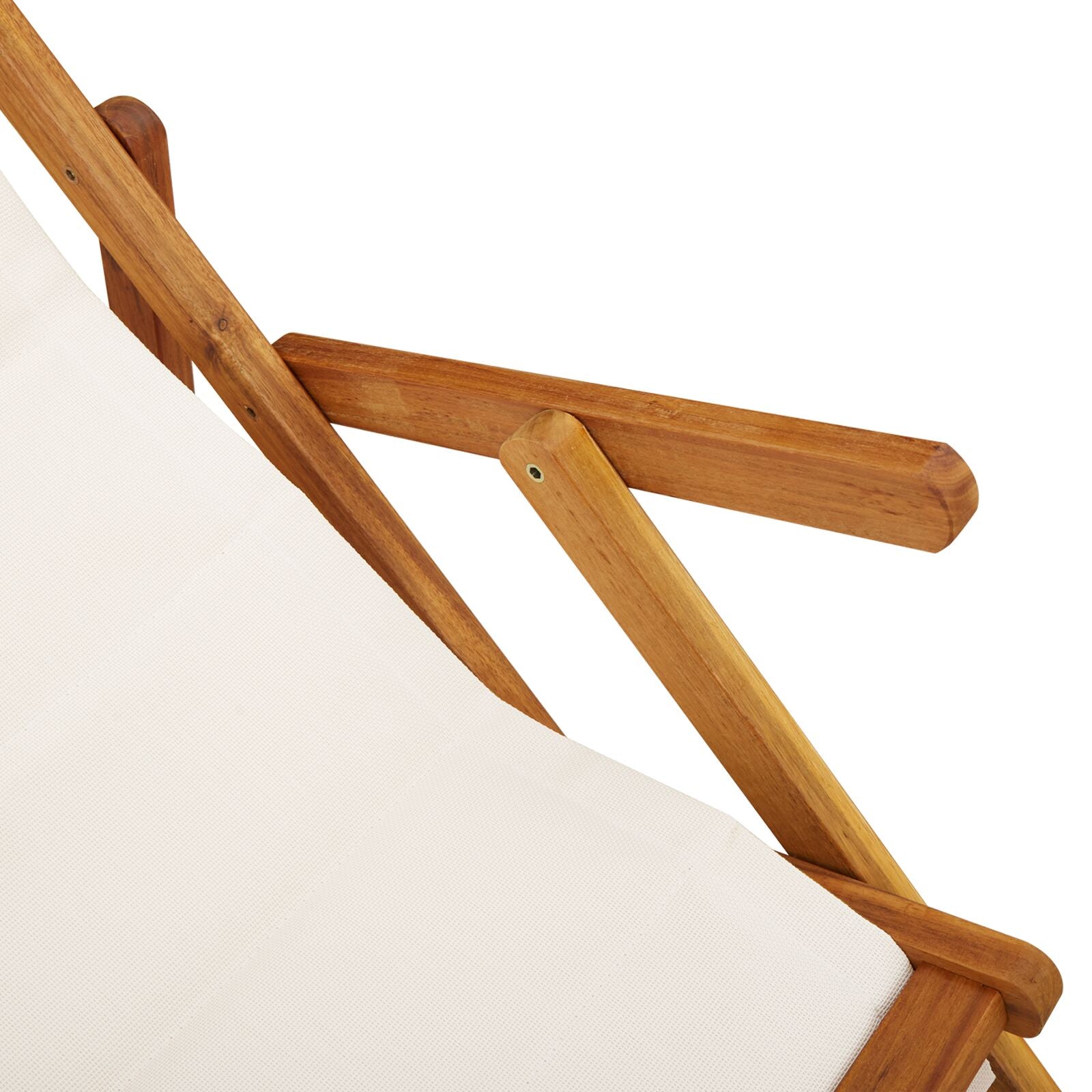 Folding Beach Chairs 2 Pack Light Grey Solid Wood Acacia & Textilene