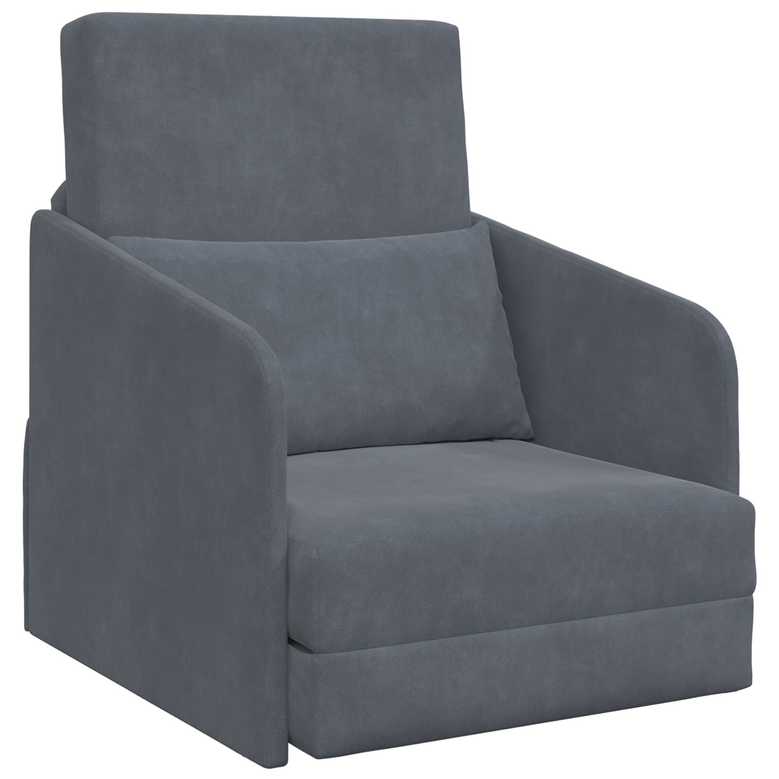 Floor Sofa Bed 2-in-1 Dark Grey 65x80x83 cm Velvet