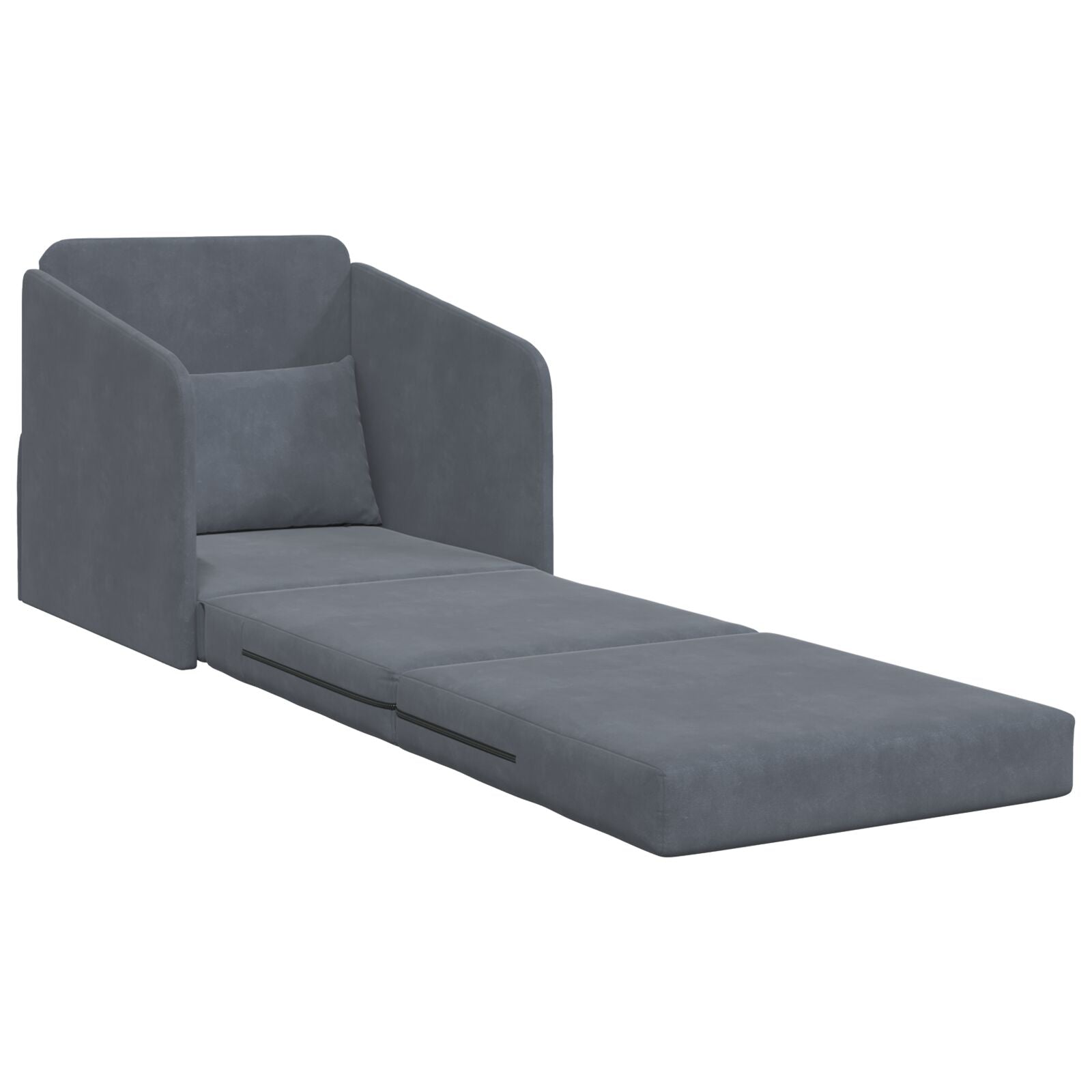 Floor Sofa Bed 2-in-1 Dark Grey 65x80x83 cm Velvet