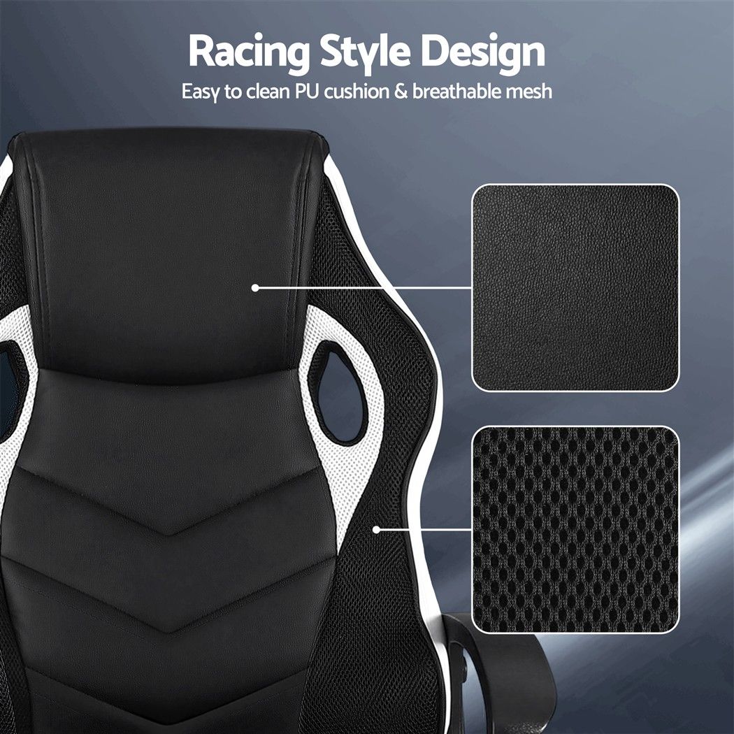 Astiss Gaming Office Chair Desk Racing Computer Chairs Executive Home Black & White