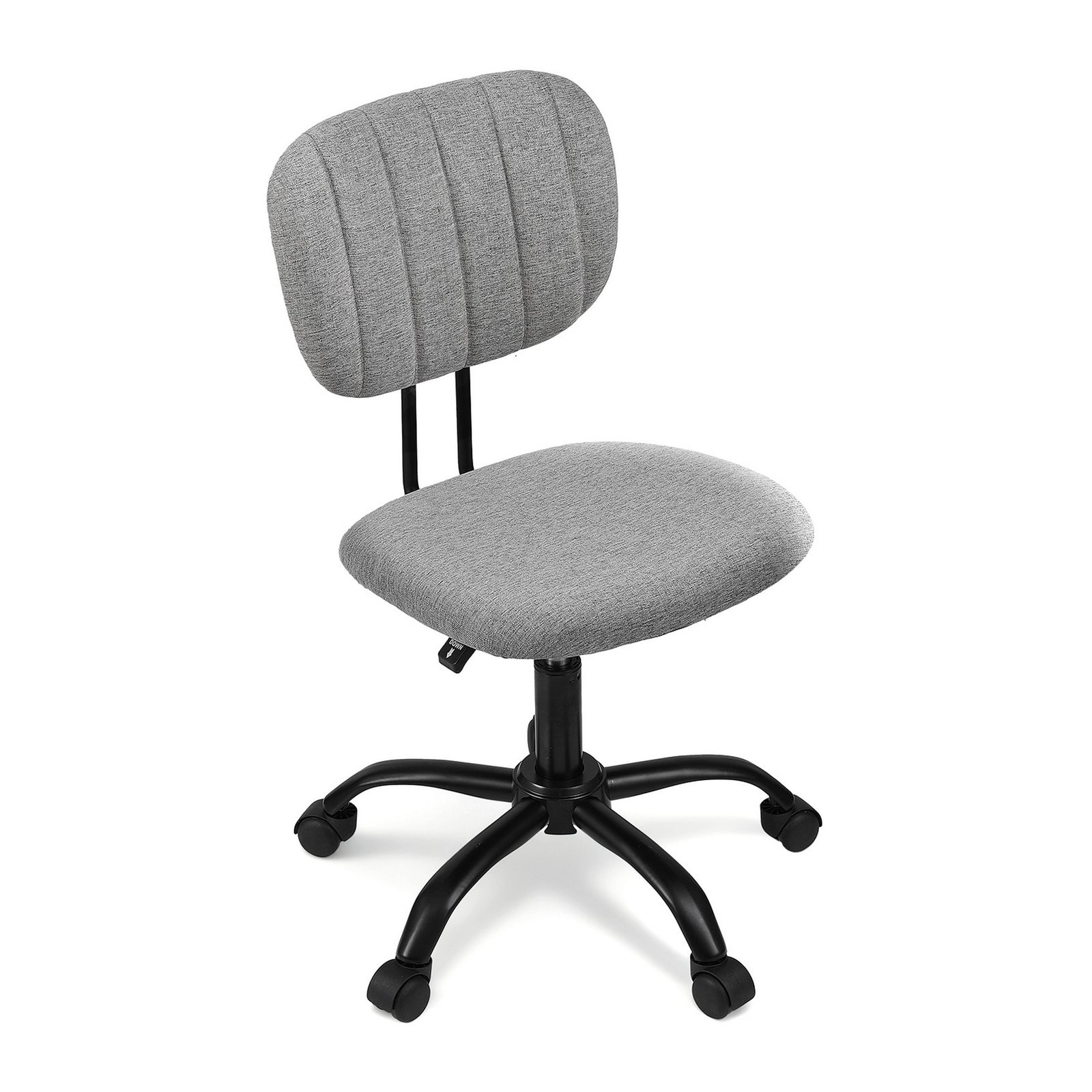 Artiss Armless Office Chair with Wheels, Ergonomic 360° Swivel Home Office Desk Chair, Height Adjustable Computer Task Chair with Fabric Back and Seat for Small Space, Grey