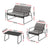 Gardeon 4PCS Outdoor Sofa Set Table and Chairs Cushion textilene Patio Furniture