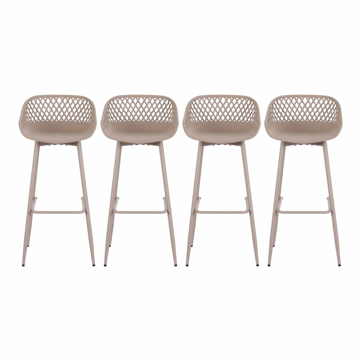 Gardeon 4-Piece Outdoor Bar Stools Plastic Metal Dining Chair Furniture Coffee