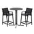 Gardeon 3PC Outdoor Bar Set Stools Dining Chairs Table Patio Furniture Bistro Set Steel Black