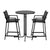 Gardeon 3PC Outdoor Bar Set Stools Dining Chairs Table Patio Furniture Bistro Set Steel Black