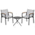 Gardeon 3PC Outdoor Bistro Set Table and Chairs Steel Dining Chair Patio Furniture Textilene